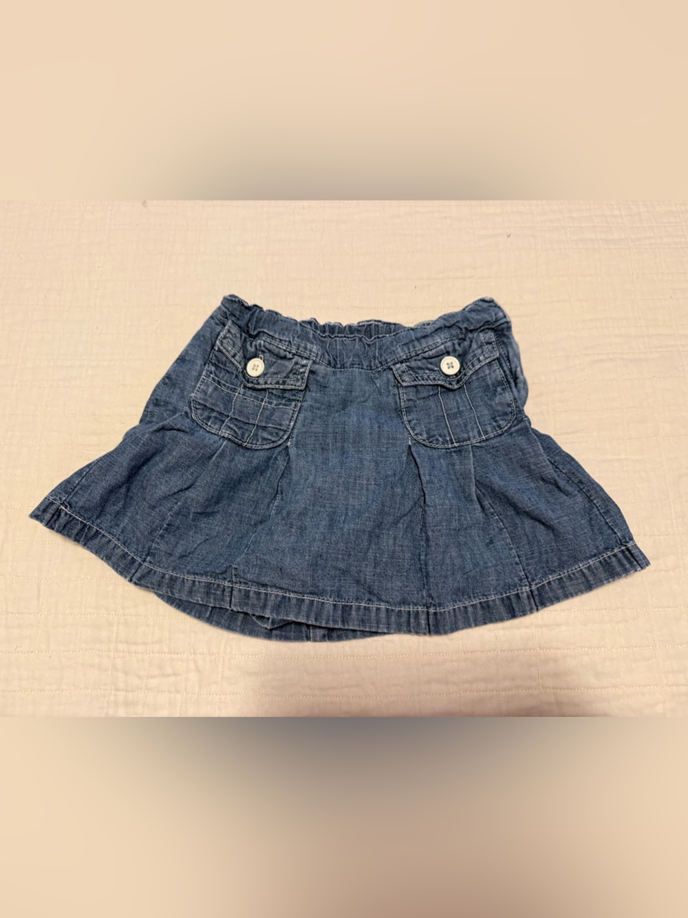 GAP Blue Chambray Girls' Skirt with Front Pockets size 4